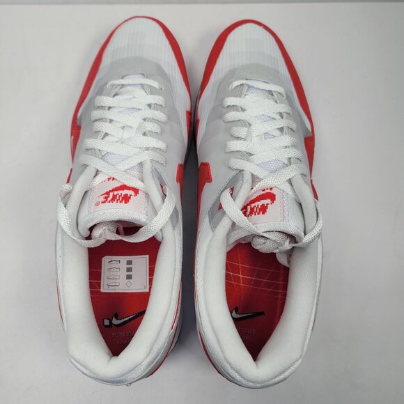 Nike Air Max 1 Low Poly Men's White Red Sneakers HQ5882-100 US Size 13 NWB - Picture 7 of 10